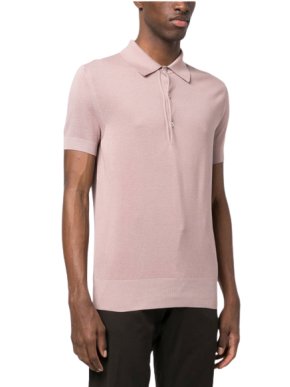 Tom Ford Blush Pink Silk Short Sleeve Polo Shirt