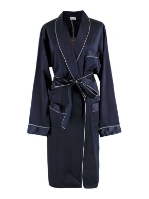 Zimmerli men's navy silk robe