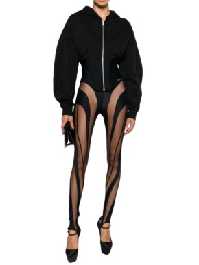 Mugler Eco Sport  Lycra Spiral Leggings