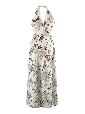 Erdem Halter Midi Dress Tropical Print