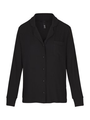 SKIMS Black Soft Rib Knit Lounge Sleep Top