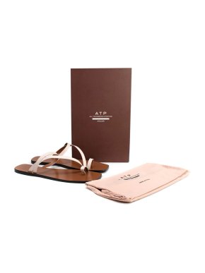 ATP Atelier Desio Pearl Vacchetta Ivory Flat sandals