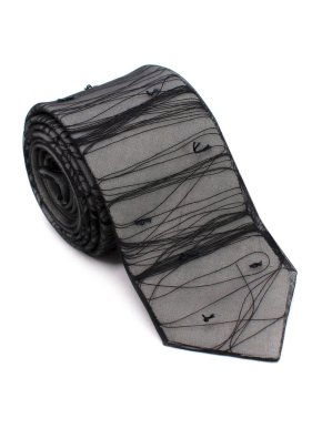 Title of Work Black Threaded Underlay Tie