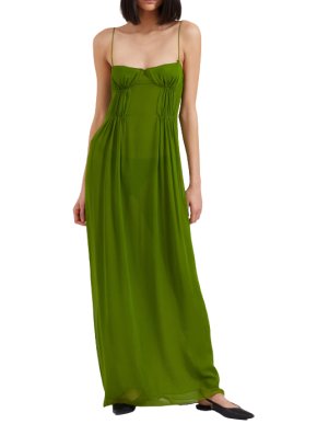 Christopher Esber Balconette Silk Vert Green Dress