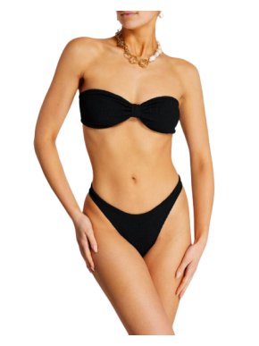 Hunza G Black Jean Bandeau Bikini