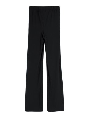 Skims Black Soft Ribbed Wide leg Trouser