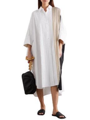Joseph Dania Oversized Pleated Cotton-poplin Blend Shirt Dress