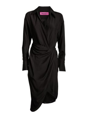 Gauge81 Black Silk Puno Shirt Dress