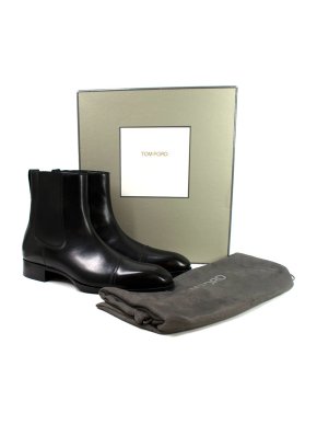 Tom Ford Black Leather Chelsea Boots