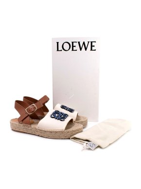 Loewe x Paula’s Ibiza Leather-Trim Canvas Anagram Espadrilles