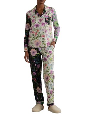 Desmond & Dempsey Persephone floral-print cotton-voile pajama set