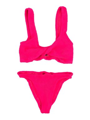 Hunza G Hot Pink Juno Twist Seersucker Bikini
