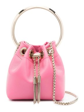 Jimmy Choo Pink Leather Micro Bon Bon Bag