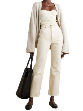 Khaite Ivory Abigail High Waist Jeans