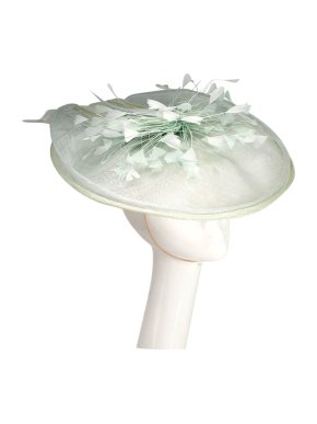 Siggi Mint Green Double Layered Floral Embellished Fascinator