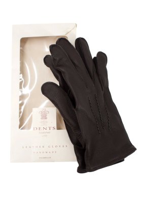 Dents Brown Cashmere-Lined Deerskin Gloves