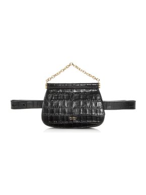 MaxMara Anita Croc-embossed Leather Belt Bag