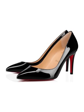 Christian Louboutin Pigalle 85 Black Patent Leather Pumps