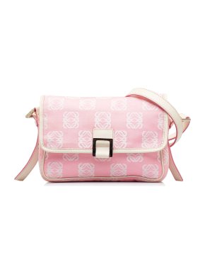 Loewe Pink & White Anagram Crossbody Bag