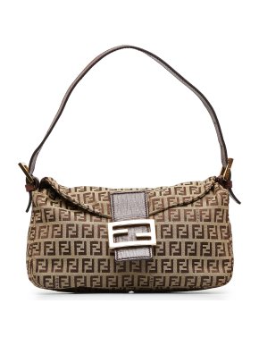 Fendi Monogram Zucchino Baguette Shoulder Bag