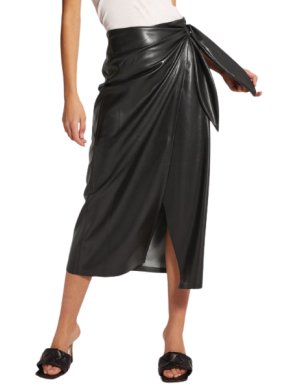 Nanushka Amas Vegan Leather Wrap Skirt