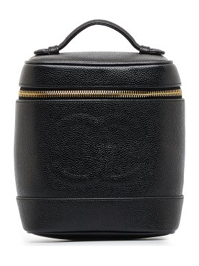 Chanel Black Vintage CC Caviar Vanity Bag