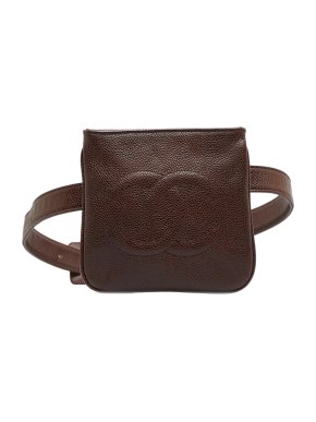 Chanel Vintage Brown CC Caviar Belt Bag