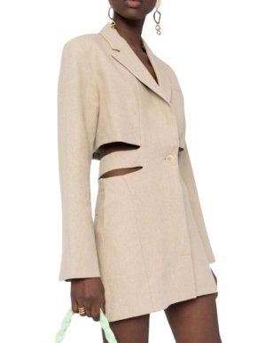 Jacquemus Beige 'La Robe Bari' Cut-Out Blazer Dress