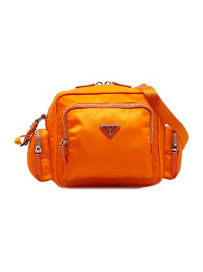 Prada Orange Tessuto Crossbody Bag