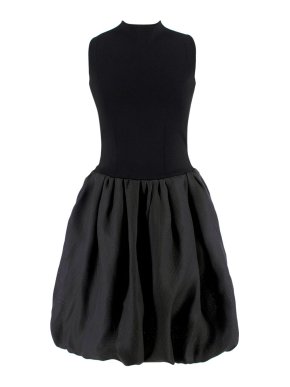Oscar de la Renta Black Racer-back Bubble Skirt Dress