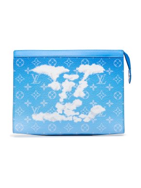 Louis Vuitton Blue Cloud Print Monogram Pochette A4
