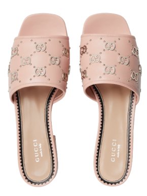 Gucci Pink Interlocking G Slide Sandal