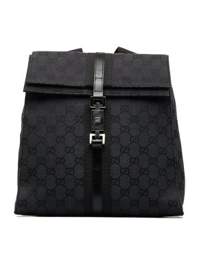 Gucci Black GG Canvas Jackie Backpack