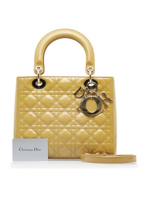 Christian Dior Yellow Patent Medium Lady Dior