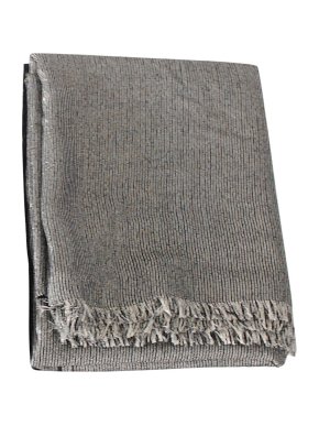 Saint Laurent Cashmere Silver Striped Scarf