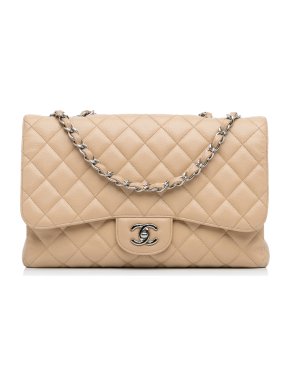 Chanel Nude Caviar Jumbo Single Flap Bag