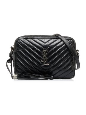 Saint Laurent Black Matelasse Leather  Lou Lou Camera Bag
