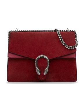 Gucci Red Suede Medium Dionysus Shoulder Bag