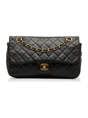 Chanel Black Lambskin Single Flap Bag