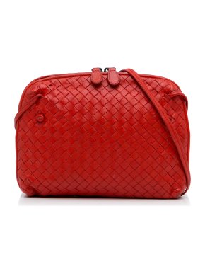 Bottega Veneta Red Intrecciato Nodini Crossbody Bag