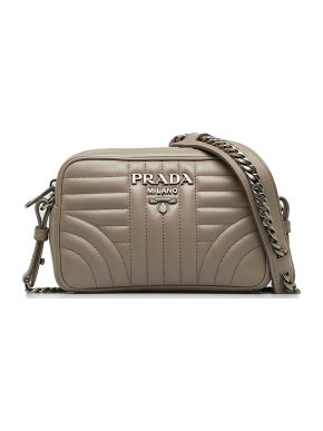 Prada Beige Leather Diagramme Crossbody Bag