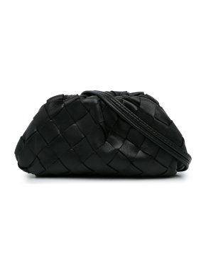 Bottega Veneta Black Intrecciato Leather Micro The Pouch