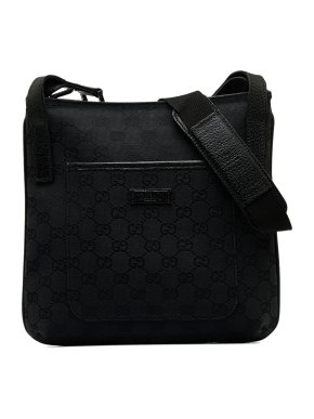 Gucci Black GG Canvas Crossbody Bag