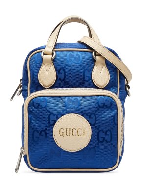 Gucci Vintage Blue GG Nylon Off the Grid Backpack