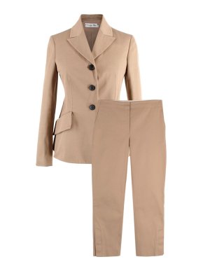 Dior Beige Cotton Twill Blazer & Cropped Trousers