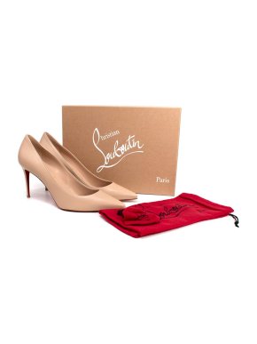 Christian Louboutin Kate 85 Nude Leather Pumps