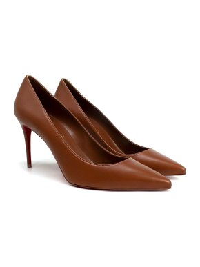 Christian Louboutin Kate 85 Brown leather pumps