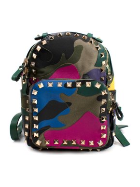 Valentino Rockstud camouflage printed leather mini backpack