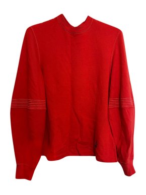 JW Anderson Red  and White Contrast Stitch Sweatshirt