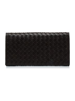 Bottega Veneta Black Intrecciato Bifold Long Wallet